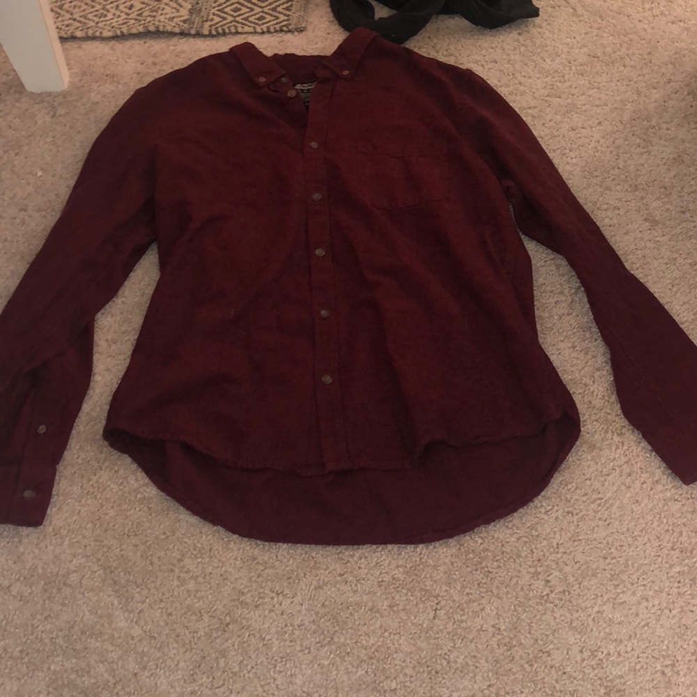 Maroon button up shirt